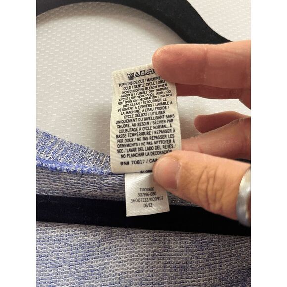 Victoria's Secret Womens Pink Pullover Ribbed Knit Blue Sweatshirt Size Medium - Picture 6 of 7